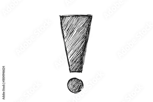 Sketchy Exclamation Point Drawing on a Black Background Offering a Sense of Urgency and Emphasizing the Importance of the Content