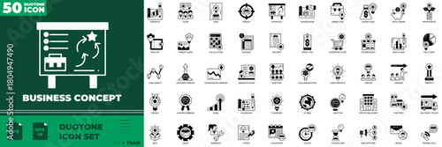 Business Concept Duotone Editable Icons set