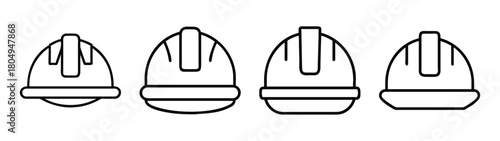 Construction safety hard hats vector illustration for industrial safety equipment and gear design
