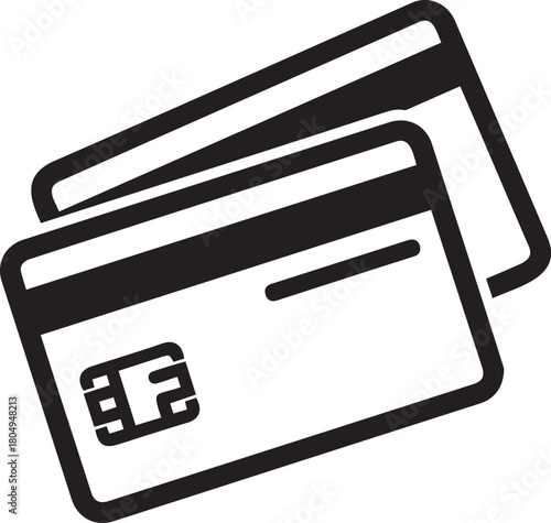 Two credit cards stacked on top of each other payment concept.