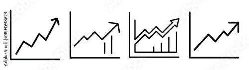 Stock market trend analysis charts showing growth and upward trends in business and finance data