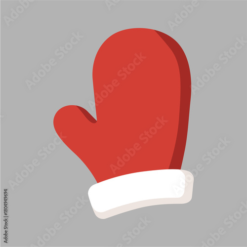 guante, guante de santa, santa, papa noel, navidad, rojo, icono, vector, símbolo, ilustración, exclamación, firmar, acné, designio, apuntar, mano