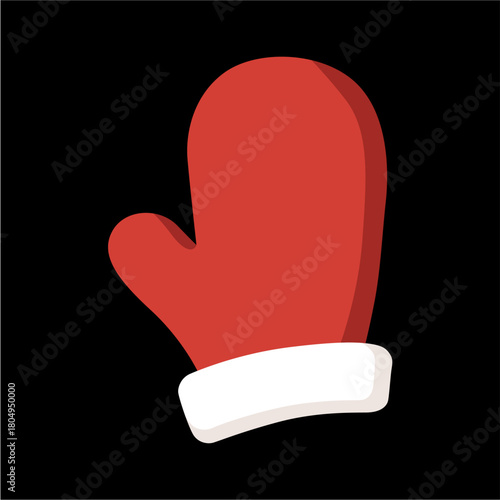 guante, guante de santa, santa, papa noel, navidad, rojo, icono, vector, símbolo, ilustración, exclamación, firmar, acné, designio, apuntar, mano