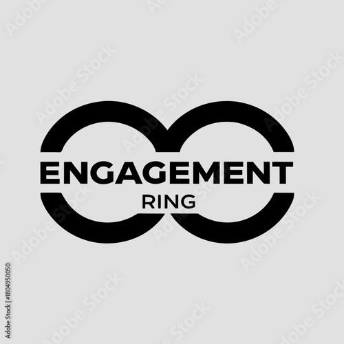 Engagement ring logo with two circles isolated on