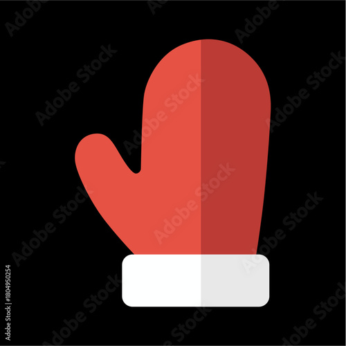 guante, guante de santa, santa, papa noel, navidad, rojo, icono, vector, símbolo, ilustración, exclamación, firmar, acné, designio, apuntar, mano