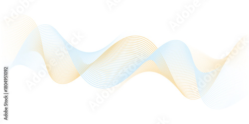 Printbanner backgrond,blue and yellow line wave effect abstarct backgrounnd line.shape.vector.eps 10