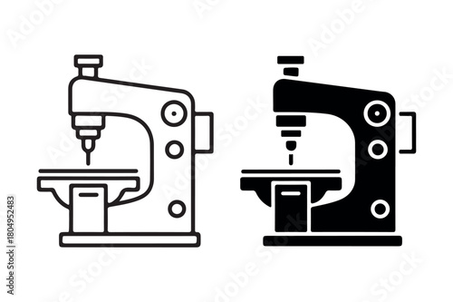 Milling Machine Vector Icons