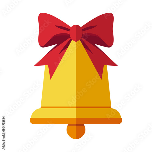 navida, campana, decoraciones, vacaciones, dorada, arco, celebraciones, cinta, adorno, jingle, objeto, de invierno, brillante, ilustración, ciclos, diciembre, árbol, designio, vector, rojo, símbolo