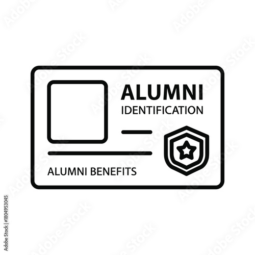 Alumni identification card icon with member benefits program