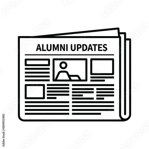 Alumni updates news icon graphic for education communication