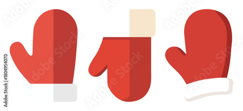 guante, guante de santa, santa, papa noel, navidad, rojo, icono, vector, símbolo, ilustración, exclamación, firmar, acné, designio, apuntar, mano