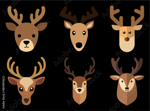 reno, navidad, santa, ciervo, animal, caribú, vector, ilustración, inhospitalario, navida, dibujos animados, asta, mamífero, silueta, naturaleza, fauna, administrar, cuca, cervus canadensis, café