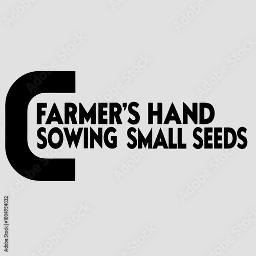 Farmers hand sowing small seeds logo isolated on