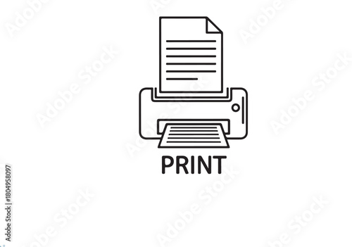 Printer icon with document and PRINT text.