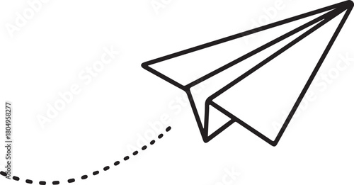 paper plane icon doodle hand drawn. Outline drawing paper plane line clipart symbol

