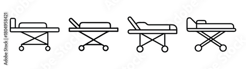 Find hospital bed gurney stretcher medical equipment emergency room patient transport vector outline drawing