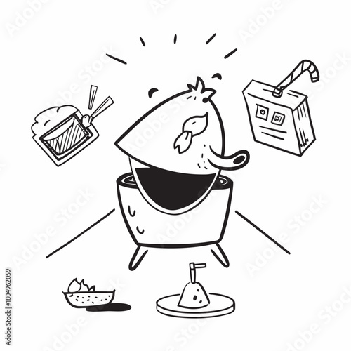 Festive cooking scene isolated on