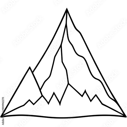 Mountain peak outline isolated on, a majestic natural wonder