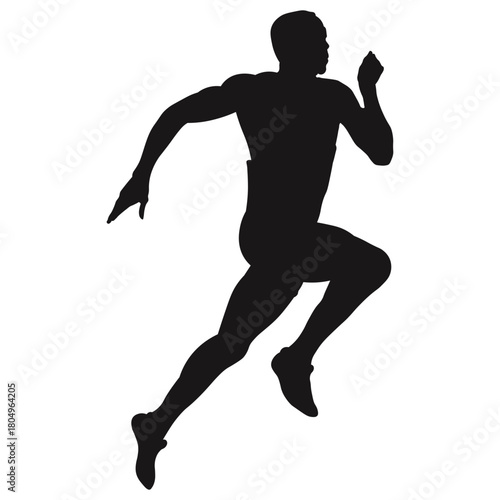 Active Running Man Silhouette Illustration