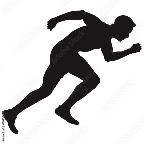 Active Running Man Silhouette Illustration