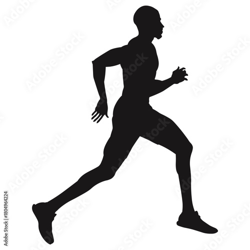 Active Running Man Silhouette Illustration