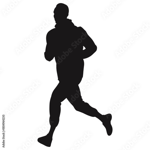 Active Running Man Silhouette Illustration