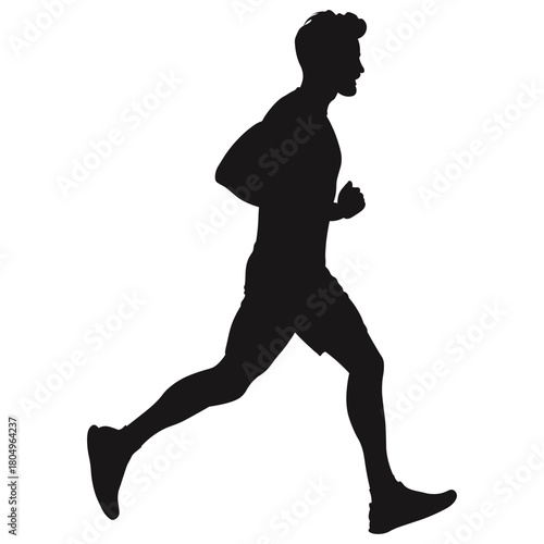 Active Running Man Silhouette Illustration