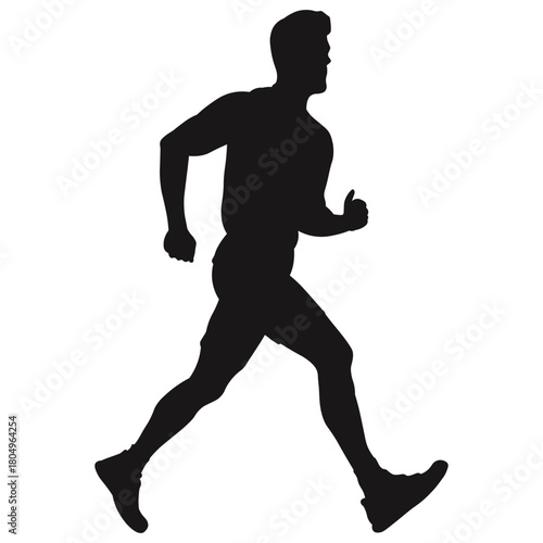 Active Running Man Silhouette Illustration