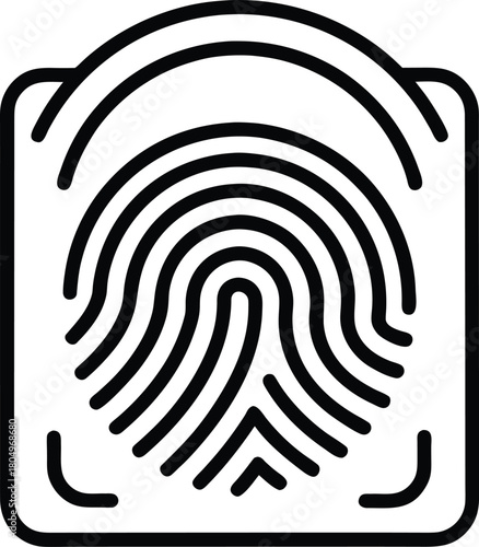 Outline fingerprint scan vector icon