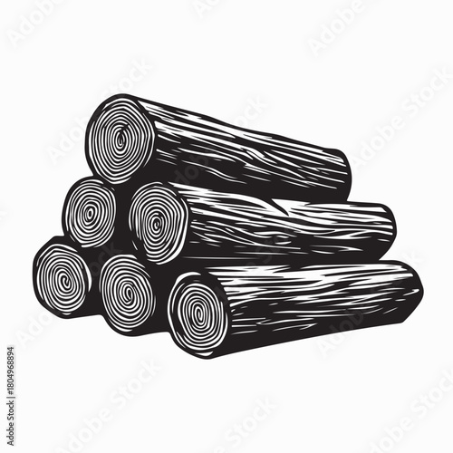 Wood Logs Stacked Vector Design Isolated on white background