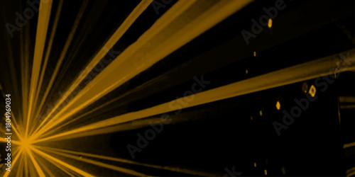 Abstract gold light speed zoom on black background. Modern abstract high-speed movement. Futuristic, technology pattern for banner or poster design. 