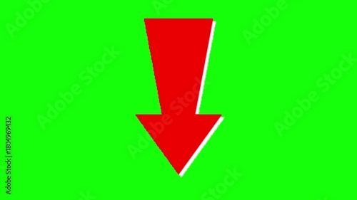 Red arrow symbol Green screen animation motion graphic with chroma key clip template 4k Background. Easy remove High resolution with Ultra High Definition, 4k video.