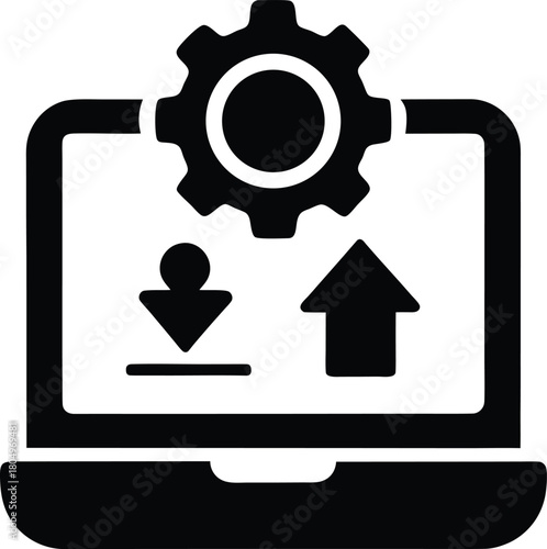 Software update silhouette icon with color options