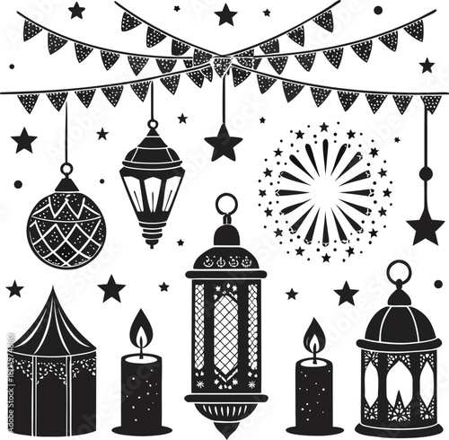 Ramadan Islamic Decorations Lanterns Bunting and Stars