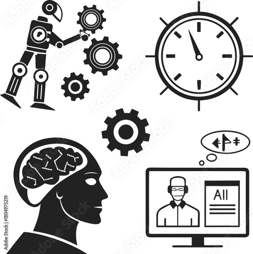 Robot and AI Concepts Icons 