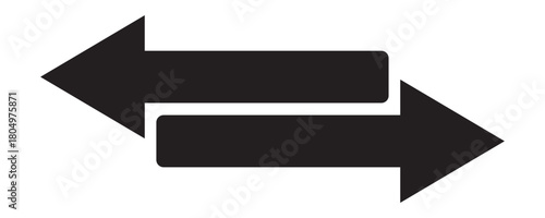 Two opposing arrows pointing left and right silhouette. 