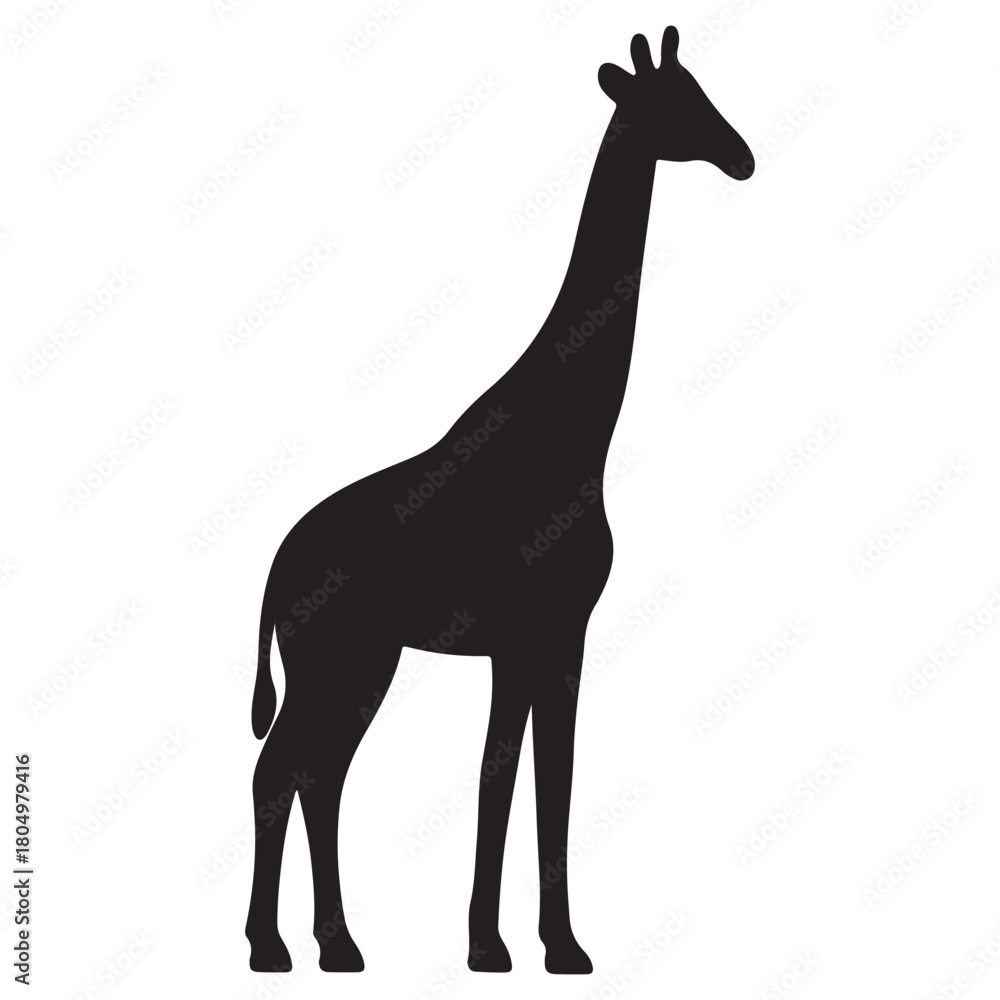 Obraz premium Minimal Giraffe Silhouette Icon for Elegant Wildlife Branding and Design