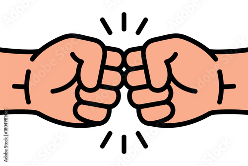 Two hands making a fist bump, symbolizing agreement, friendship, or a positive connection between people.