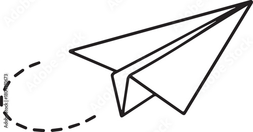 Paper airplane set. Paper plane line vector.
