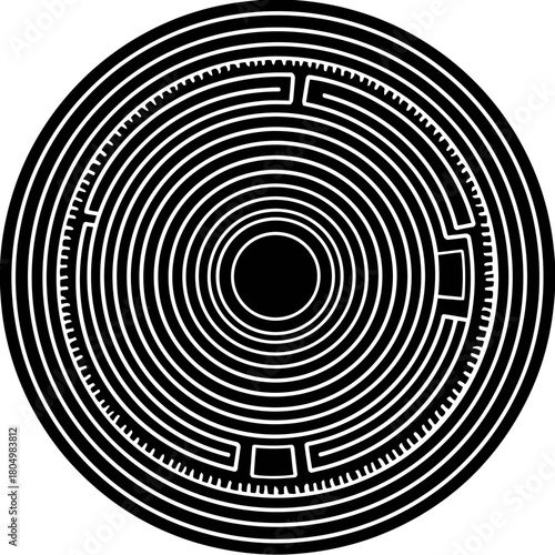 Circular Maze Illustration