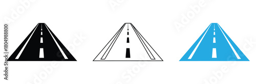 Road trip adventure awaits with this dynamic road design element, perfect for travel blogs, maps, and wayfinding apps, offering a clear path forward