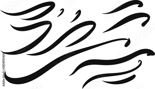 Minimalist brush calligraphy swashes and flourishes vector graphics for design projects