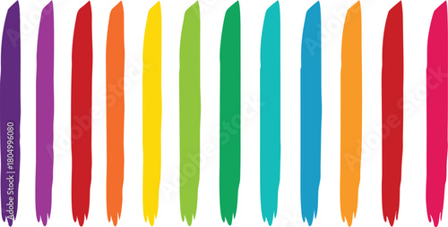 Vibrant rainbow marker streaks vector illustration for art and design projects
