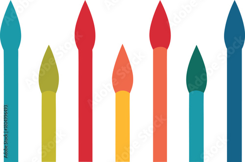 Colorful watercolor brush tip test vector graphics for artists and designers