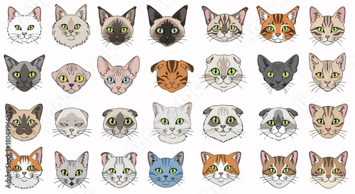 set of funny cats animals