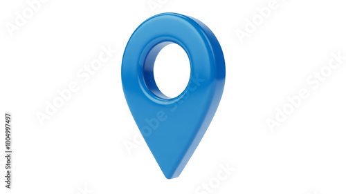 Vibrant blue location pin pointing the way forward, ideal for travel apps and website maps design