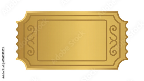 Exclusive golden ticket invitation mockup for events, promotions, or creative design projects needing a touch of luxury