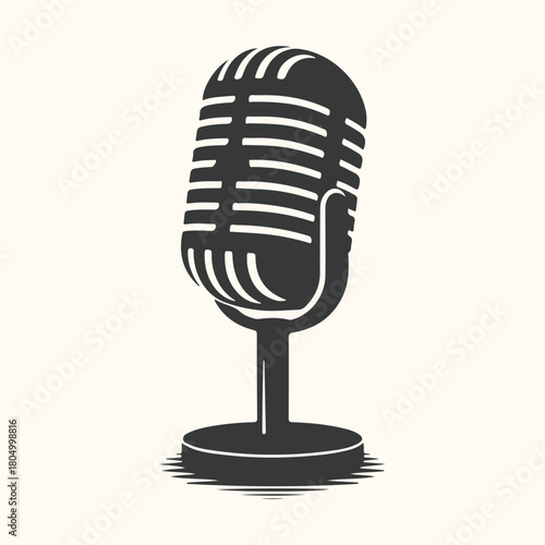 Vintage Microphone Silhouette retro audio