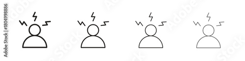 Anxiety or stress icon. Simple outline style pack on white background. Suitable for Graphic designs