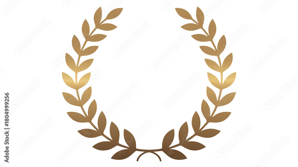 Obraz premium Elegant golden laurel wreath for awards, celebrations, and timeless design projects, perfect for adding a touch of class